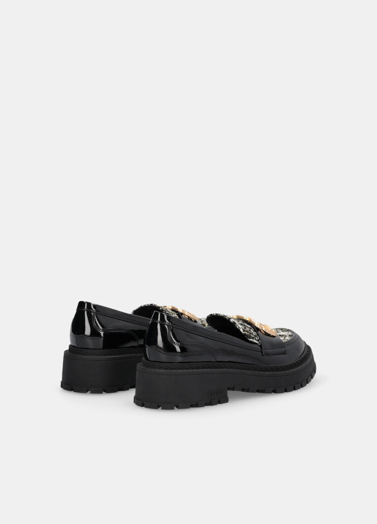 Loafers with bouclé insert black Liu Jo - large image number 2 Loafers with bouclé insert black Liu Jo - large image number 2