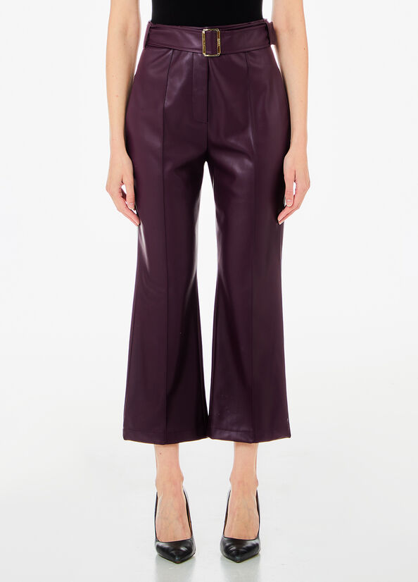 Flare-Hose aus beschichtetem Gewebe violett Liu Jo - large image number 0