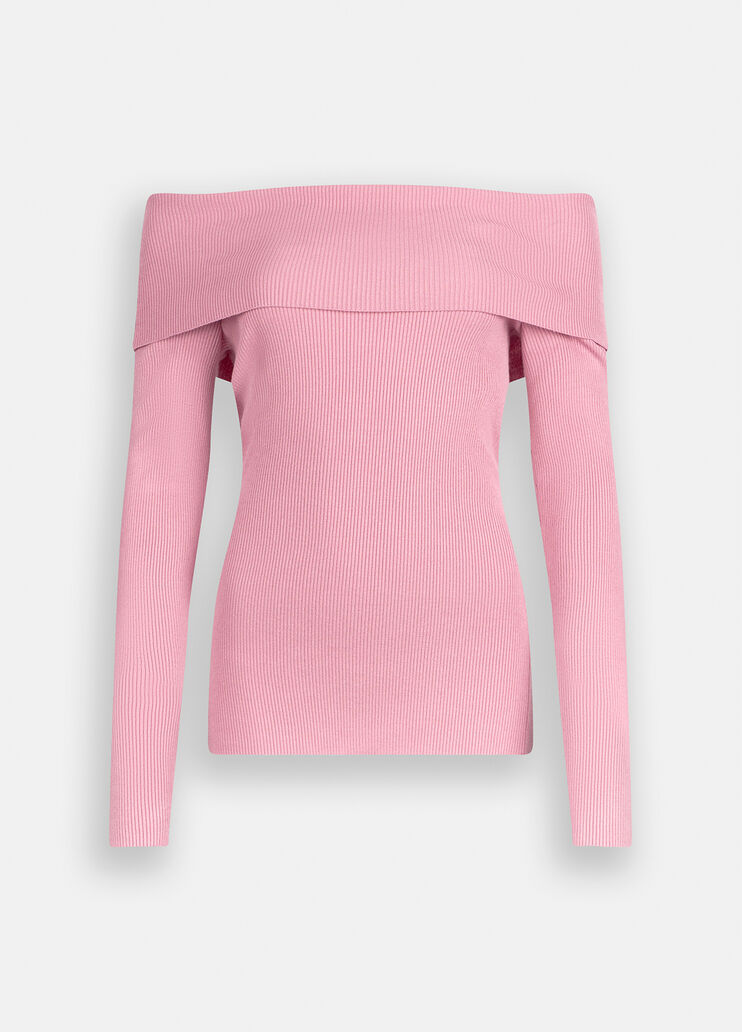 Off-the-shoulder jumper pink Liu Jo - large image number 6 Off-the-shoulder jumper pink Liu Jo - large image number 6