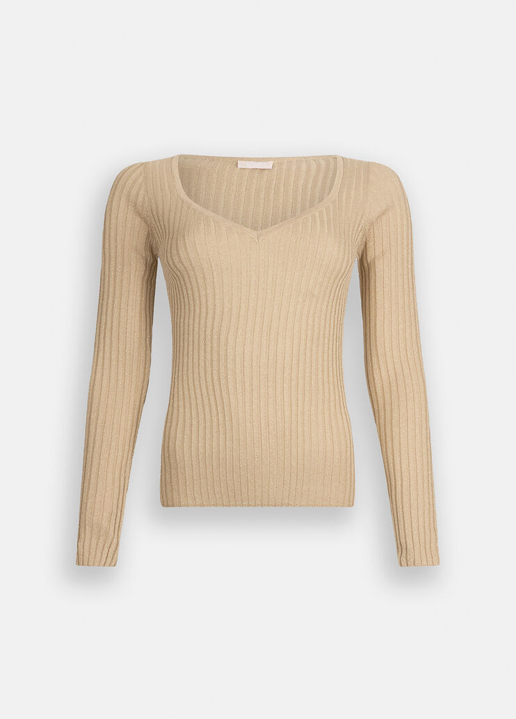 Jersey con escote de pico dorado Liu Jo - large image number 6