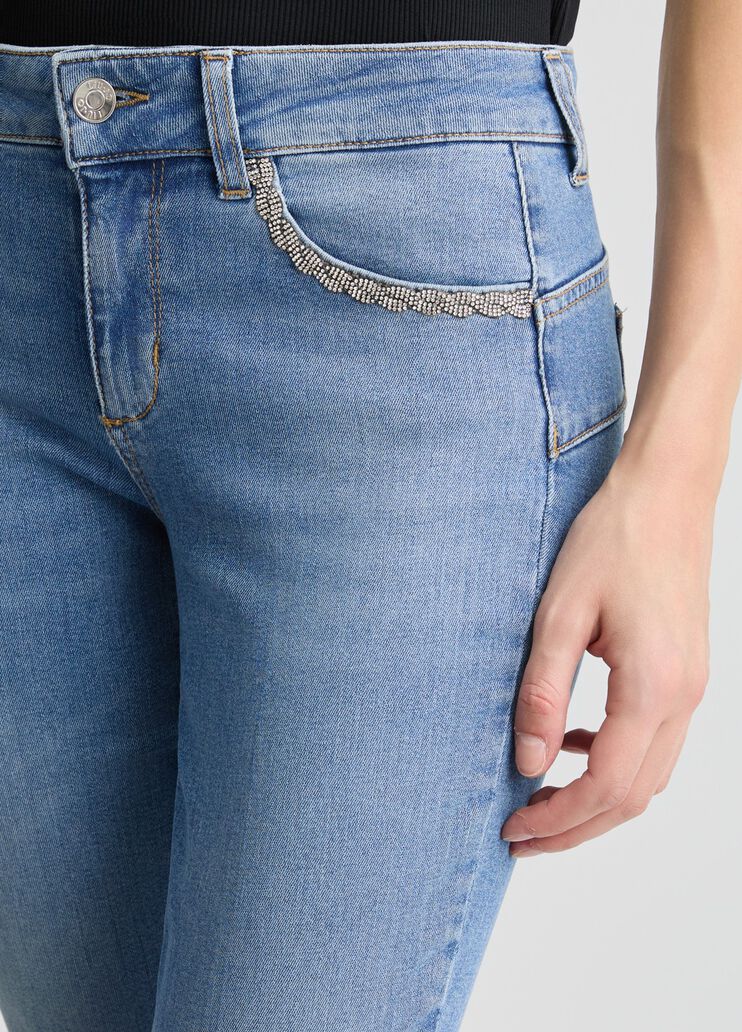 Bootcut jeans with rhinestones light denim Liu Jo - large image number 2 Bootcut jeans with rhinestones light denim Liu Jo - large image number 2