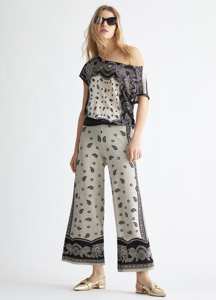 Lurex®-Pullover mit Bandana-Print Farbe Bandana | Liu Jo