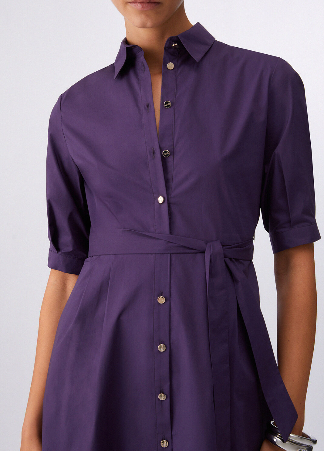 Midikleid aus Popeline Dunkelviolett Liu Jo - large image number 4
