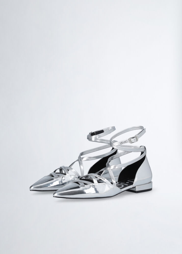 Mirrored-effect ballet flats with strap silver Liu Jo - medium Mirrored-effect ballet flats with strap silver Liu Jo - medium