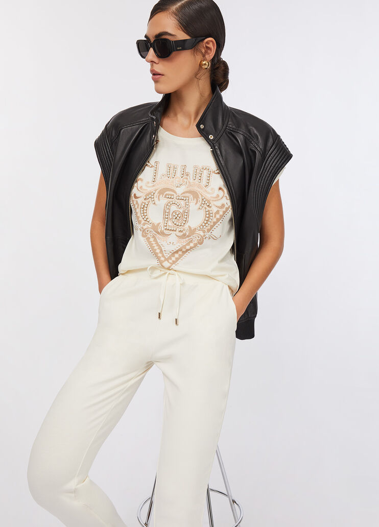 Cotton T-shirt white/print Liu Jo - large image number 4