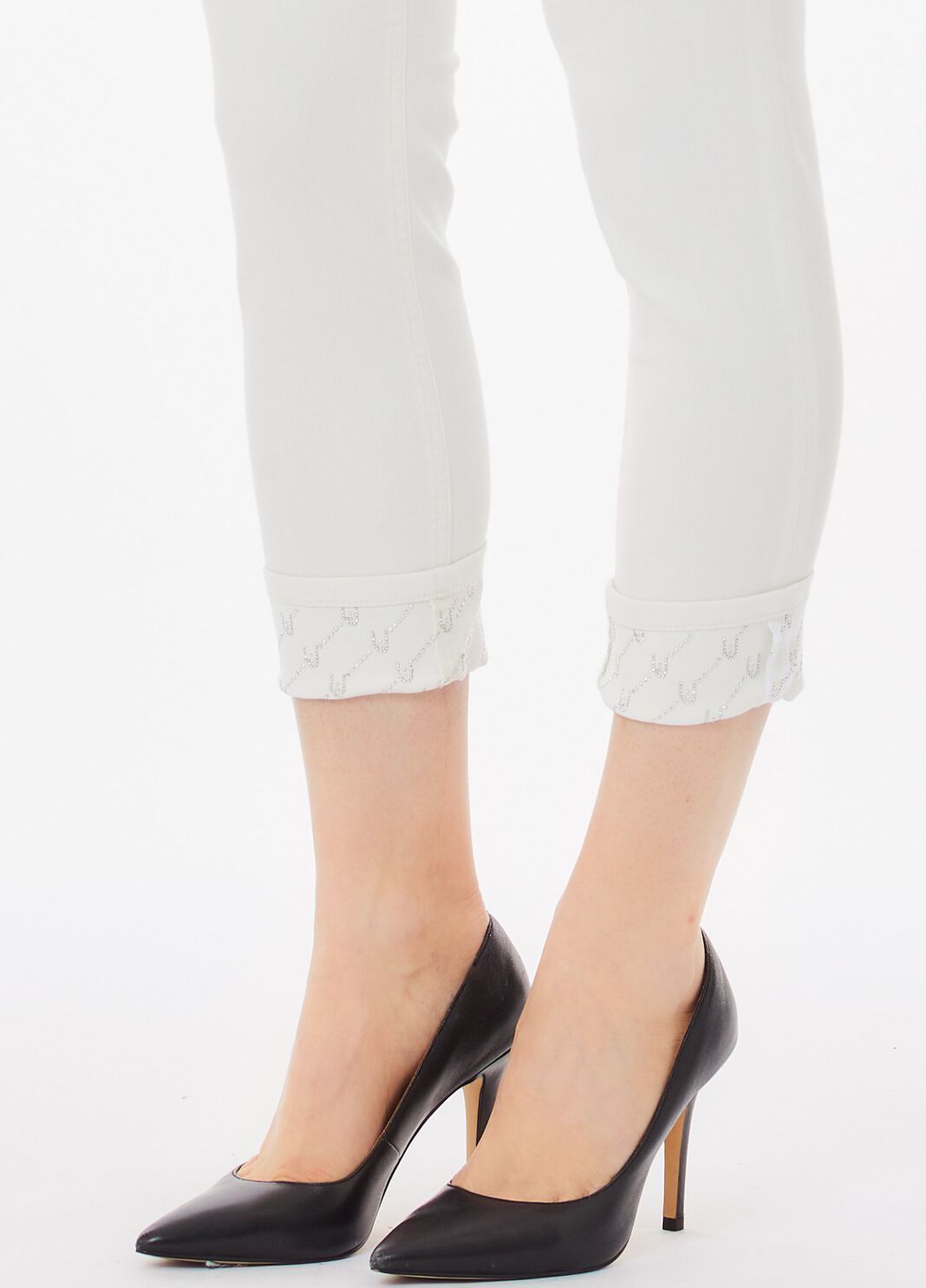 Pantalones cropped con vuelta blanco lana Liu Jo - large image number 2