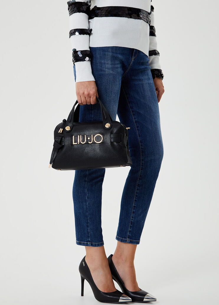 Small boston bag with logo Black Liu Jo - large image number 1 Small boston bag with logo Black Liu Jo - large image number 1