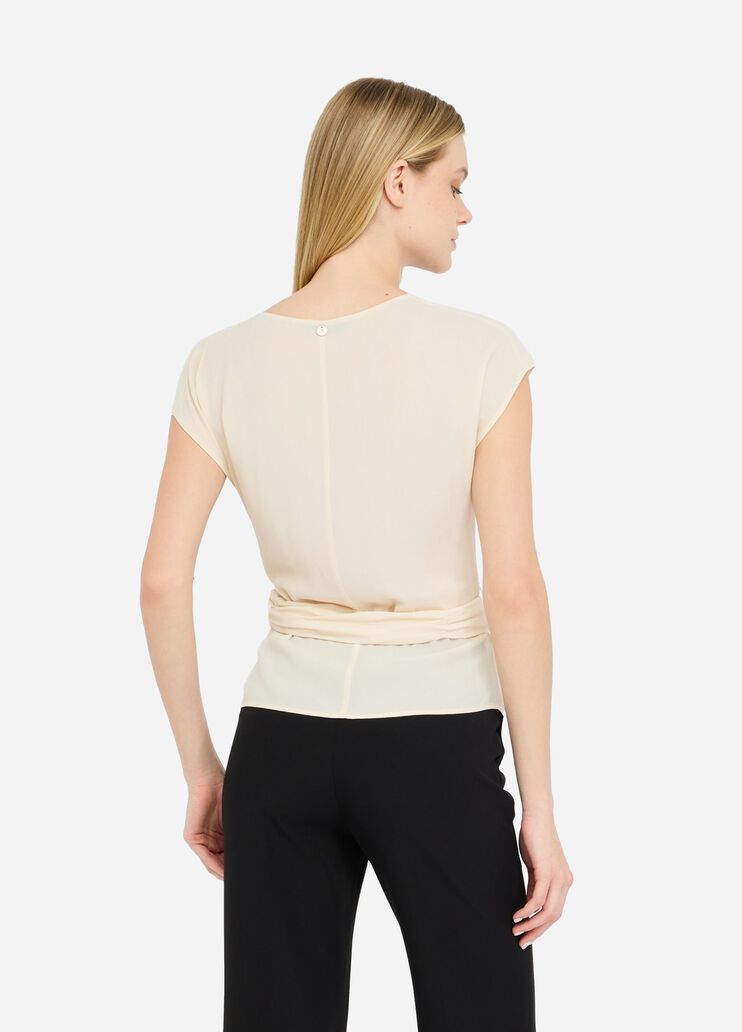 Crepe de chine top ivory Liu Jo - large image number 1 Crepe de chine top ivory Liu Jo - large image number 1