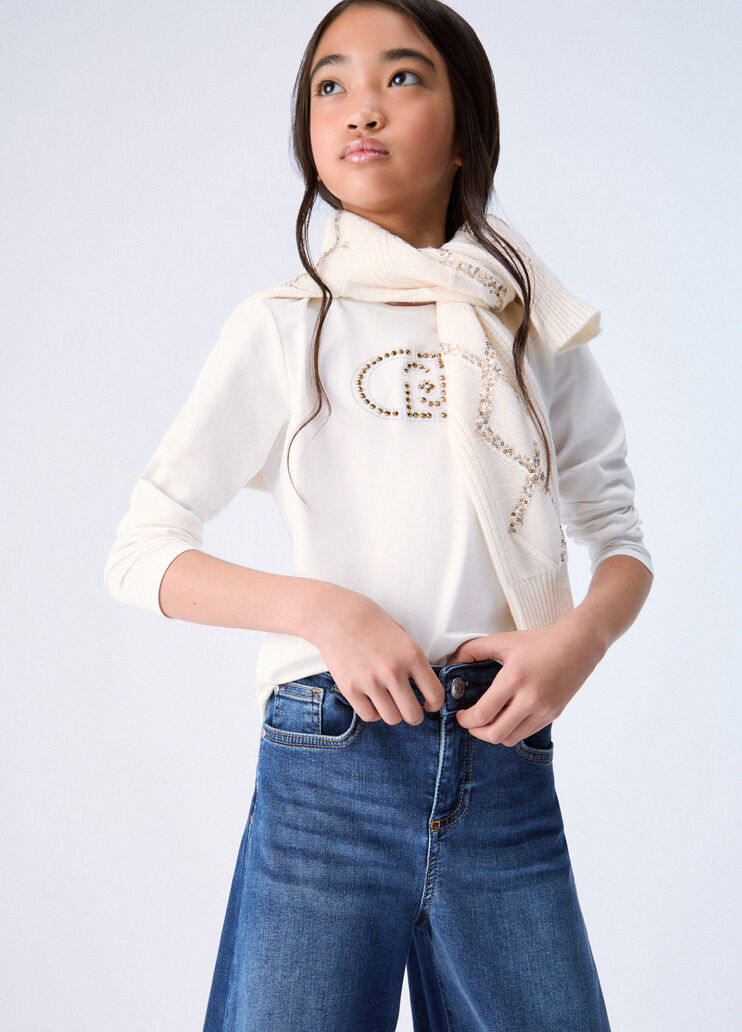 T-shirt avec logo monogramme blanc Liu Jo - medium