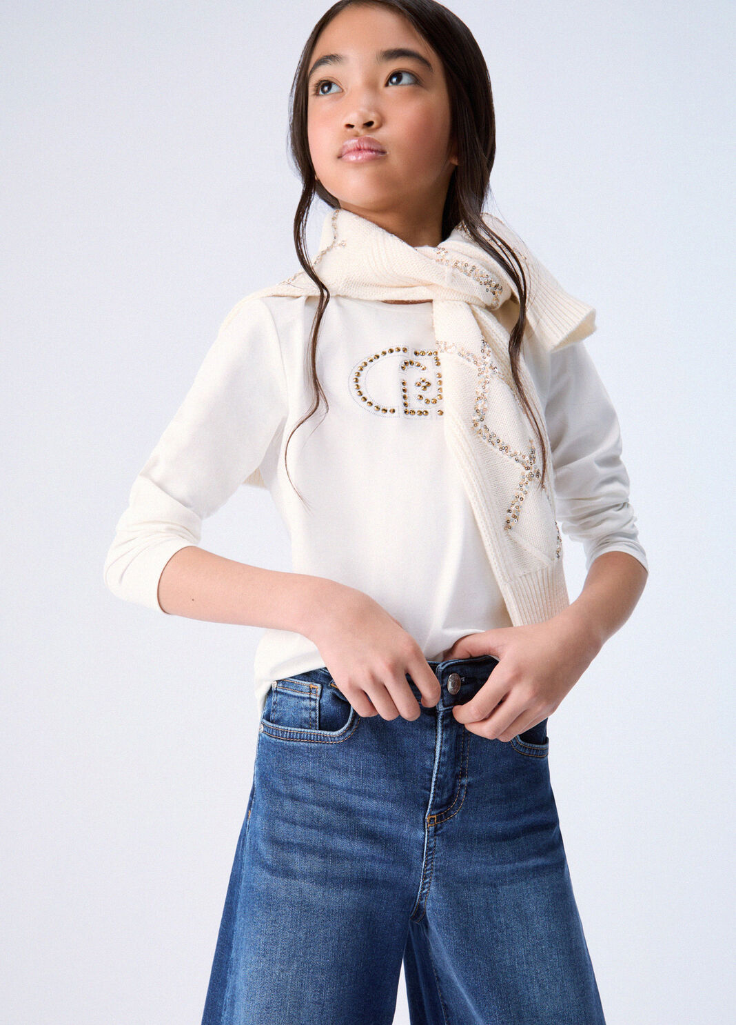 T-shirt avec logo monogramme blanc Liu Jo - large image number 0
