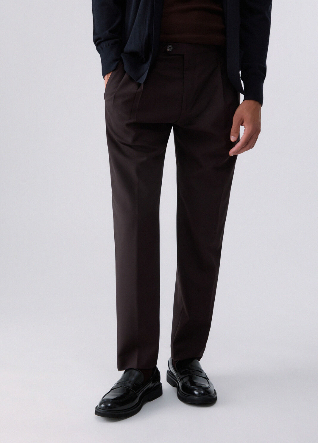 Chino trousers in a wool blend brown Liu Jo - large image number 0