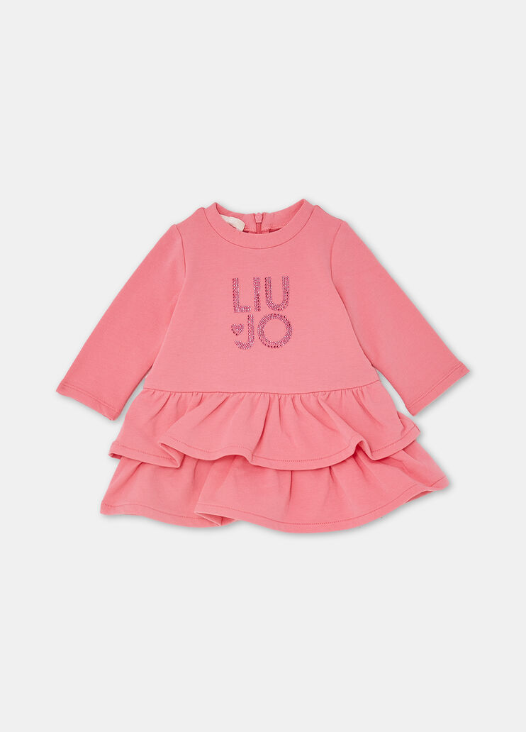 Cotton fleece dress with logo camellia Liu Jo - medium Cotton fleece dress with logo camellia Liu Jo - medium