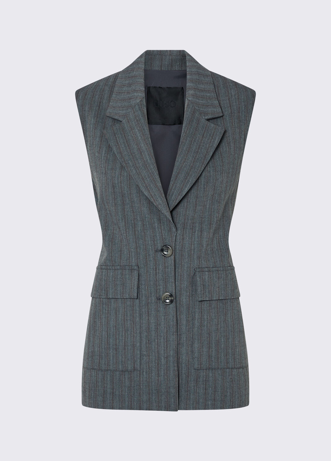 Gilet con pliss&eacute; grigio scuro Liu Jo - large image number 6