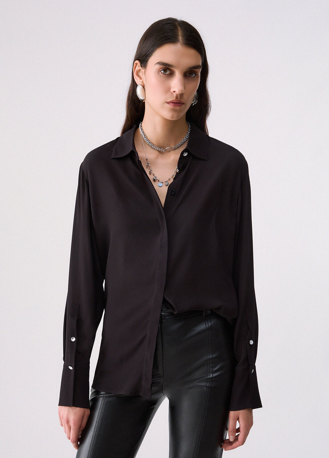 Crepe de Chine Shirt black Liu Jo - large image number 0