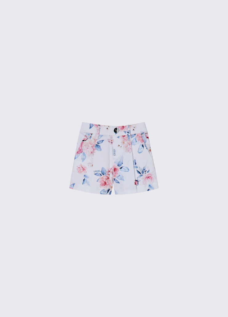 Short in drill stampato bianco a fiori Liu Jo - medium