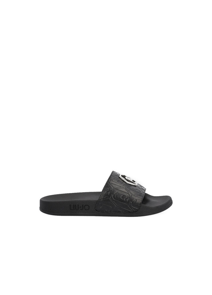 Ciabatte con logo monogram nero Liu Jo - large image number 0