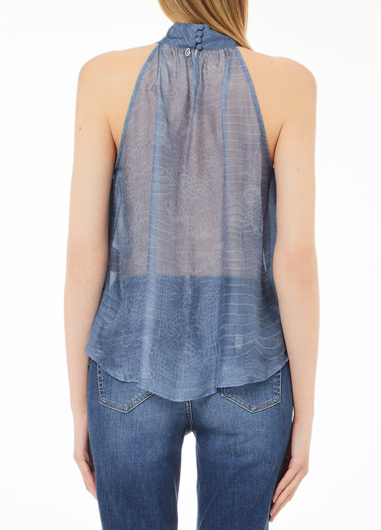 Printed silk top light blue Liu Jo - medium Printed silk top light blue Liu Jo - medium