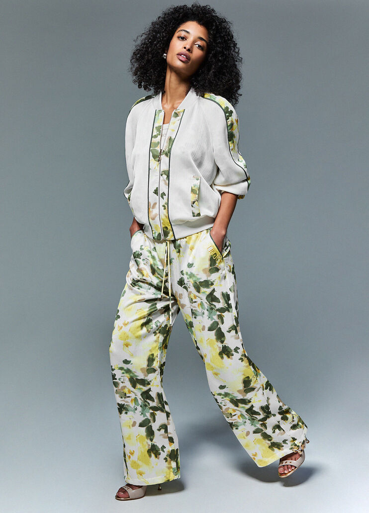 Printed satin jacket white/green Liu Jo - medium