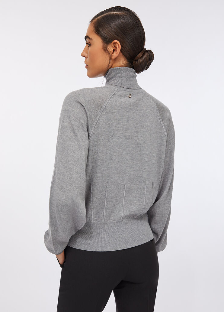 Wool turtleneck with lace grey Liu Jo - large image number 1