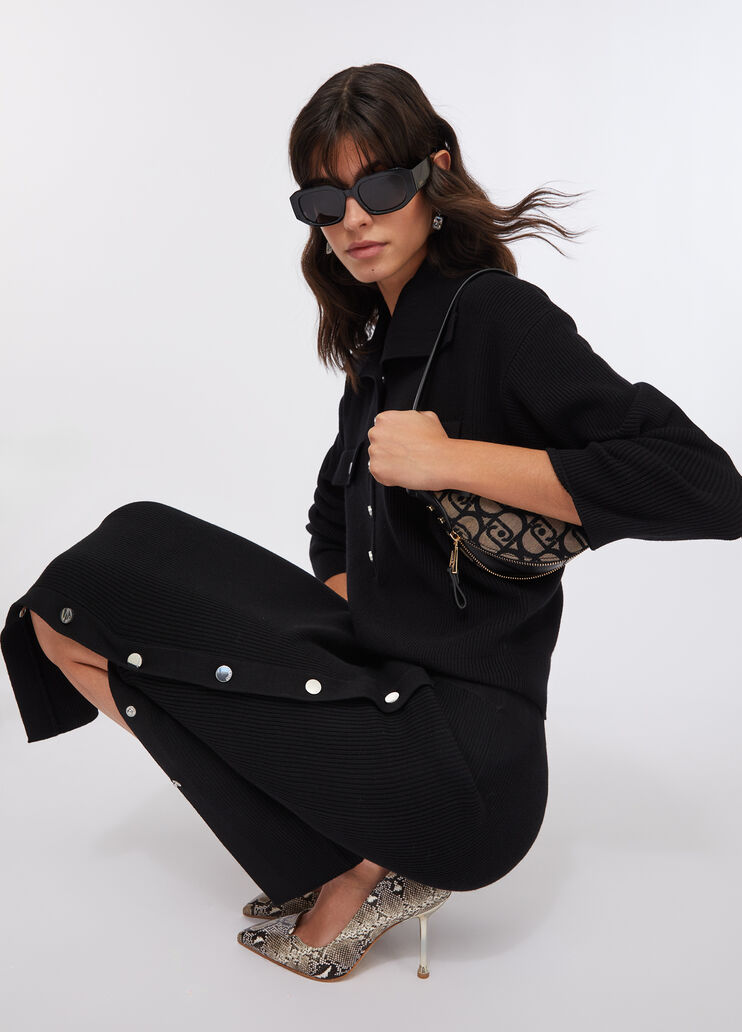 Gonna lunga in maglia nero Liu Jo - medium