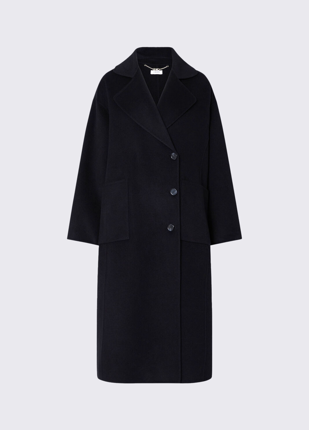 Manteau long oversize en laine noir Liu Jo - large image number 6
