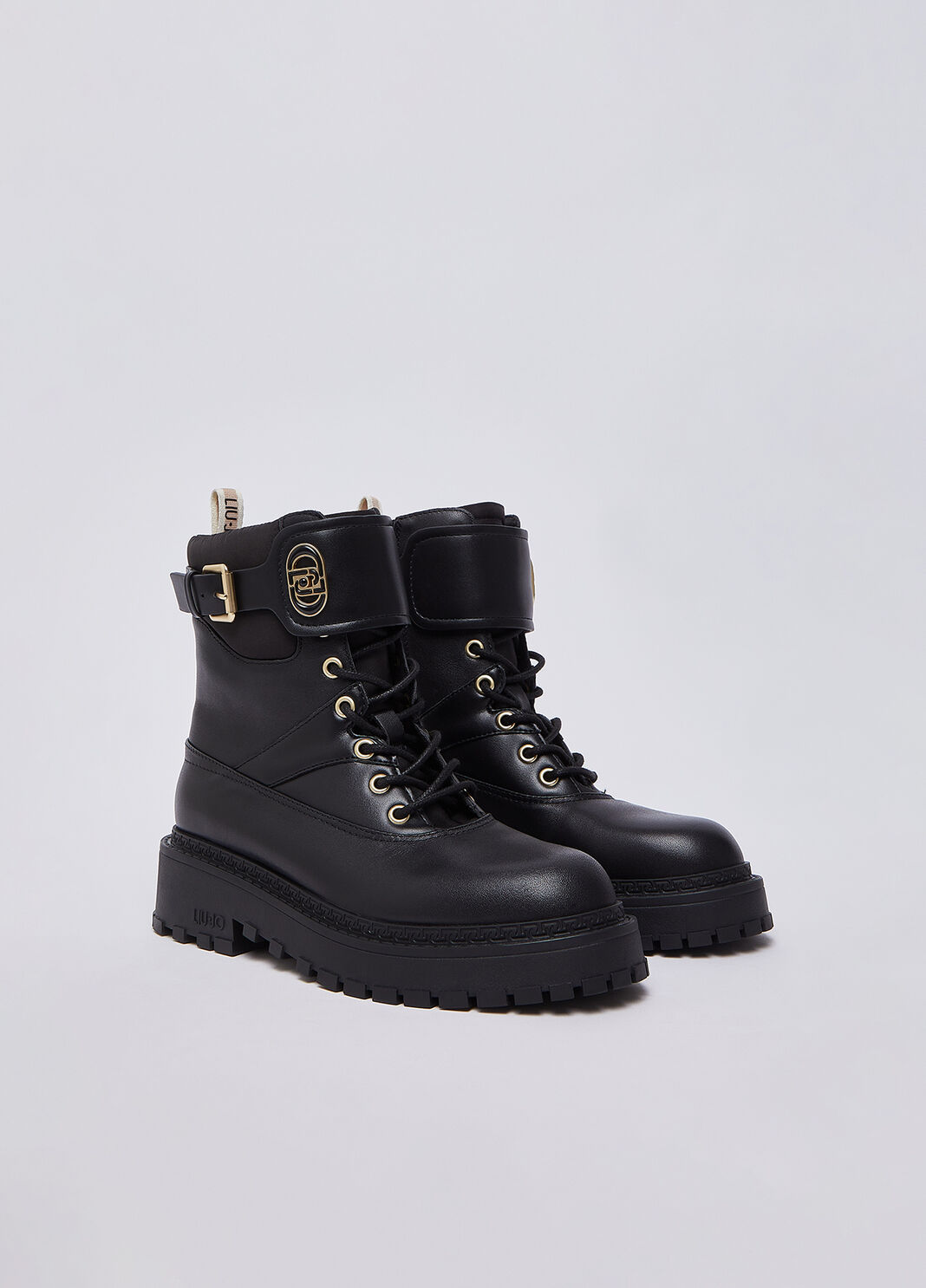Schn&uuml;rboots aus Leder und Nylon Schwarz Liu Jo - large image number 1