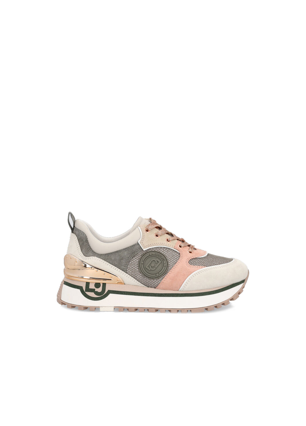 Multicolour suede platform sneakers pink/military Liu Jo - large image number 0