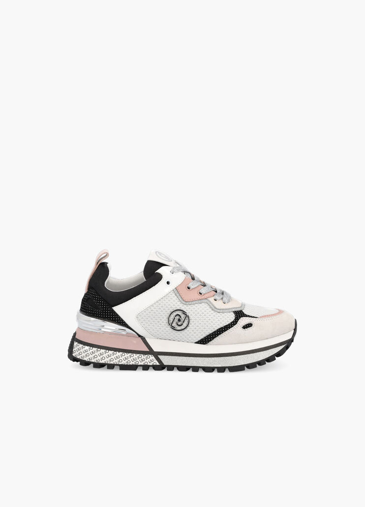 Sneakers à plateforme en daim lamé blanc Liu Jo - large image number 0 Sneakers à plateforme en daim lamé blanc Liu Jo - large image number 0