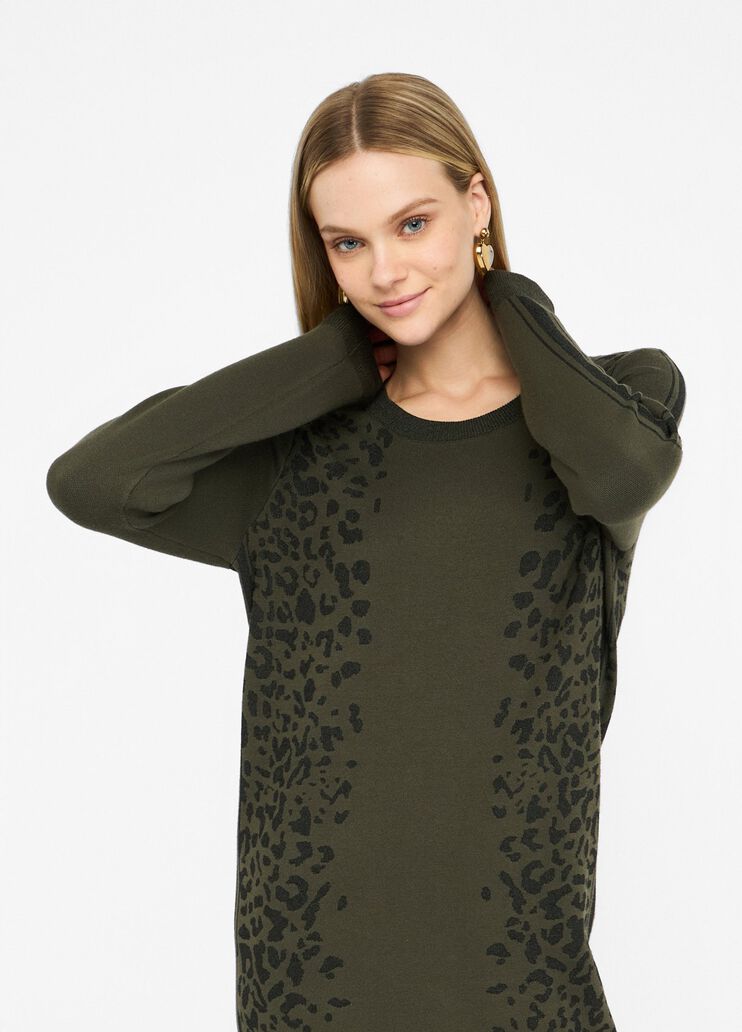 Animal-design knit dress olive green Liu Jo - large image number 2 Animal-design knit dress olive green Liu Jo - large image number 2
