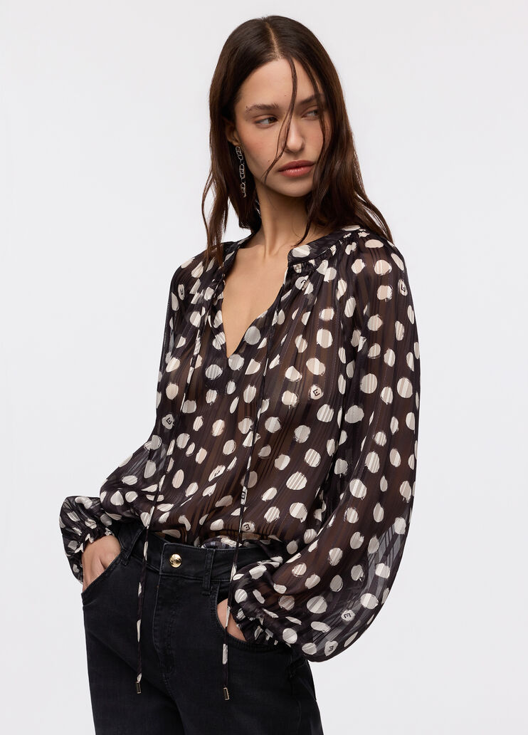 Bluse mit Tupfen Schwarz getupft Liu Jo - medium