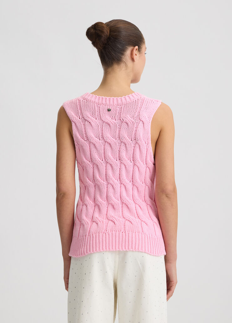 Pink knit vest pink Liu Jo - large image number 1 Pink knit vest pink Liu Jo - large image number 1