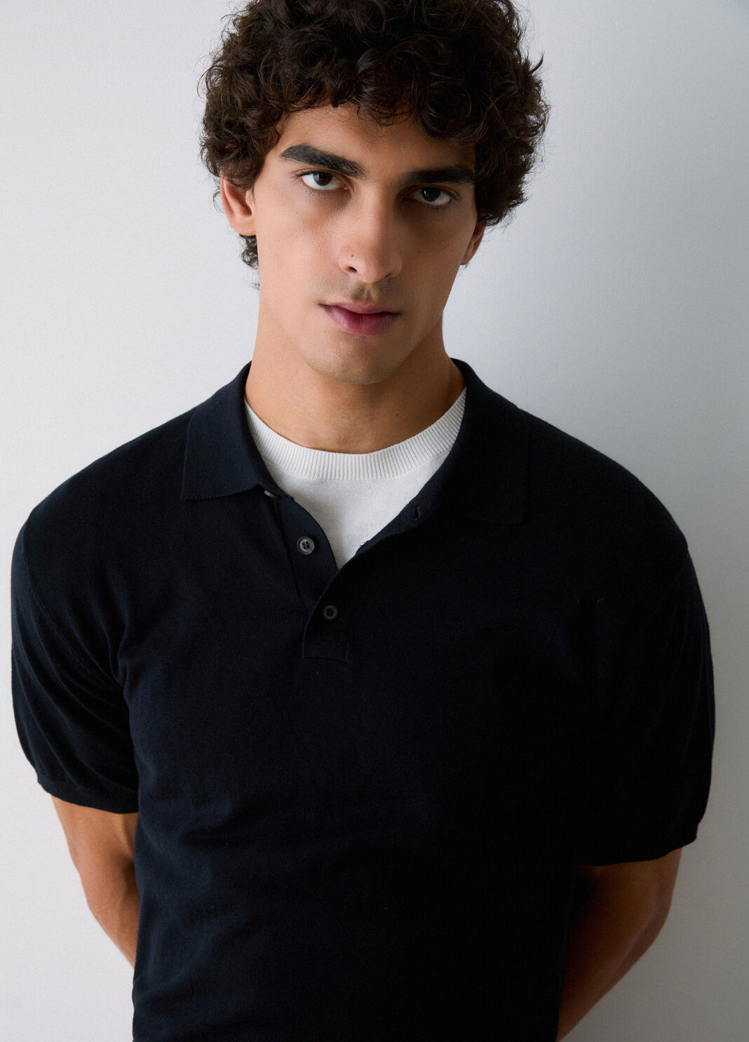 Polo shirt in cotton and silk dark blue Liu Jo - large image number 3