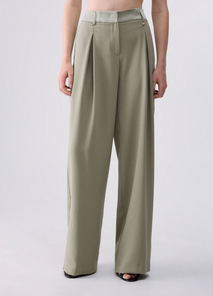 Pantalon large taille haute vert Liu Jo - medium