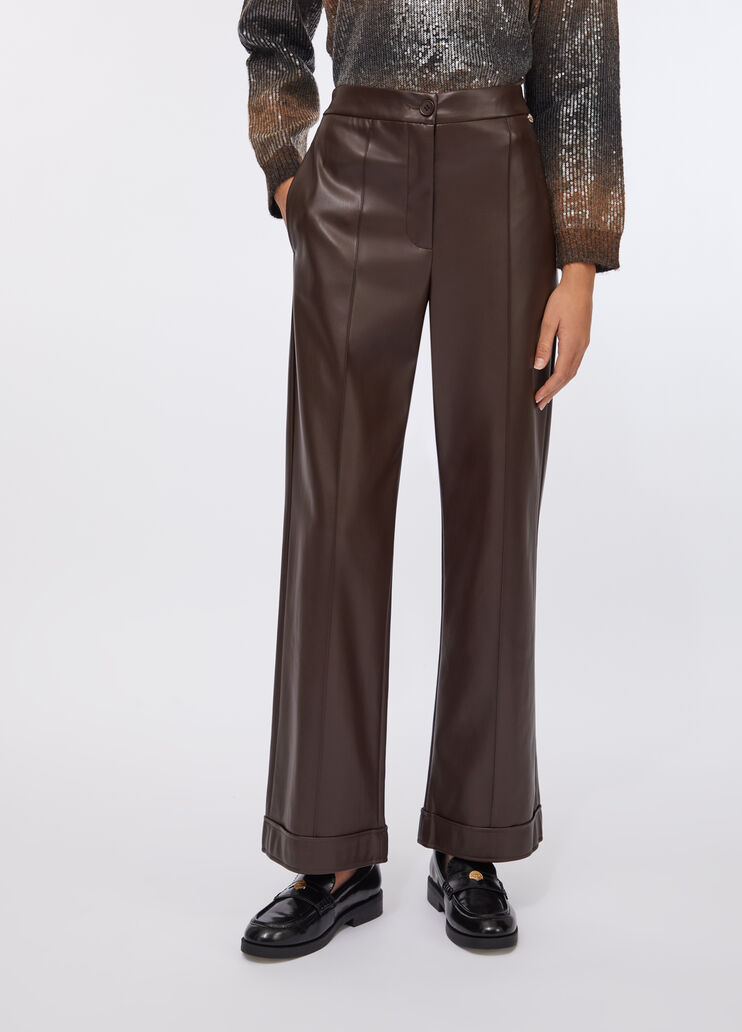 Coated fabric trousers chocolate Liu Jo - medium Coated fabric trousers chocolate Liu Jo - medium
