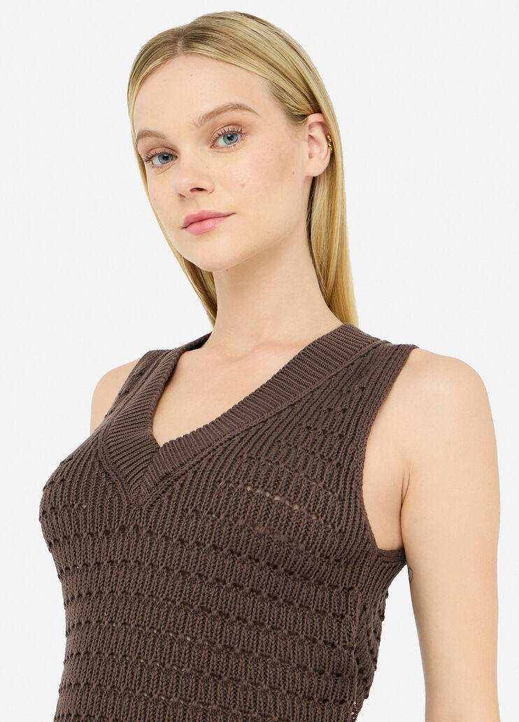 Haut avec détails en sergé imprimé marron foncé Liu Jo - medium