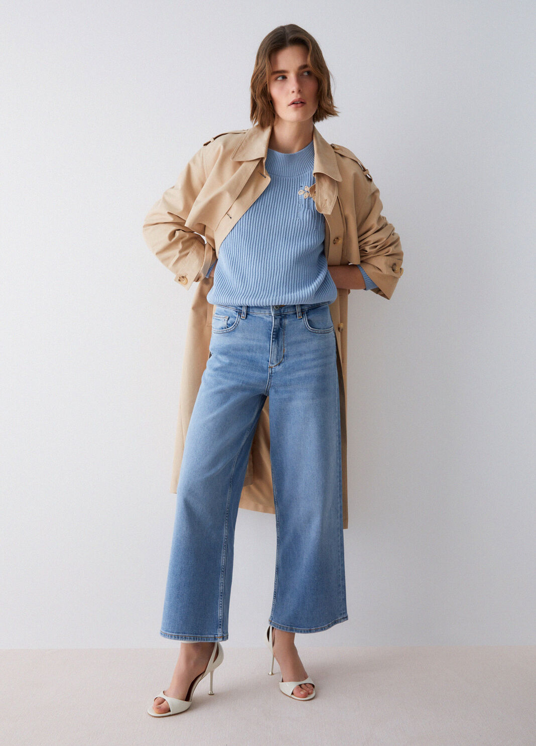 Cropped flared jeans light denim Liu Jo - large image number 2