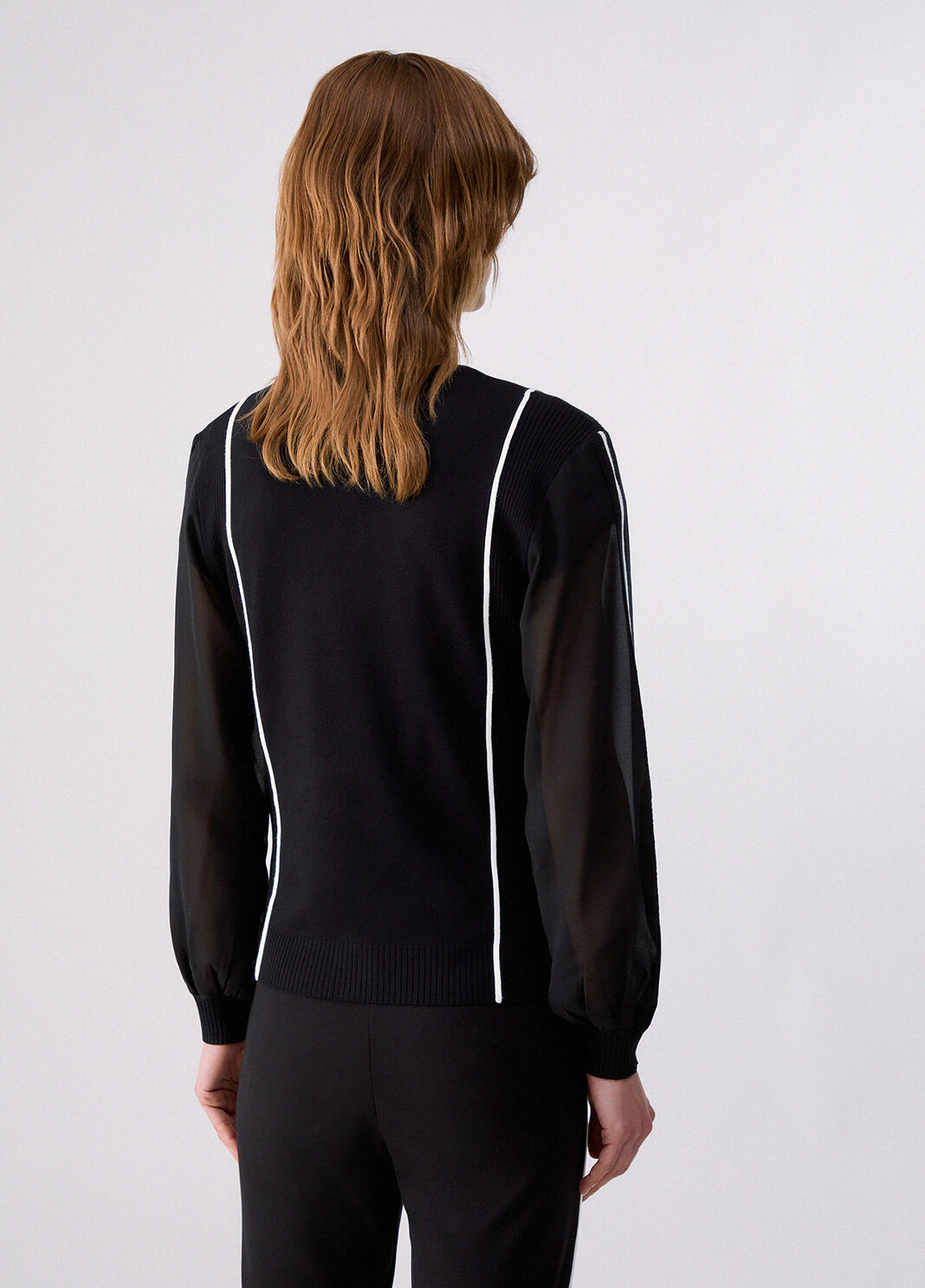 Maglia con inserto in georgette  Liu Jo - large image number 1