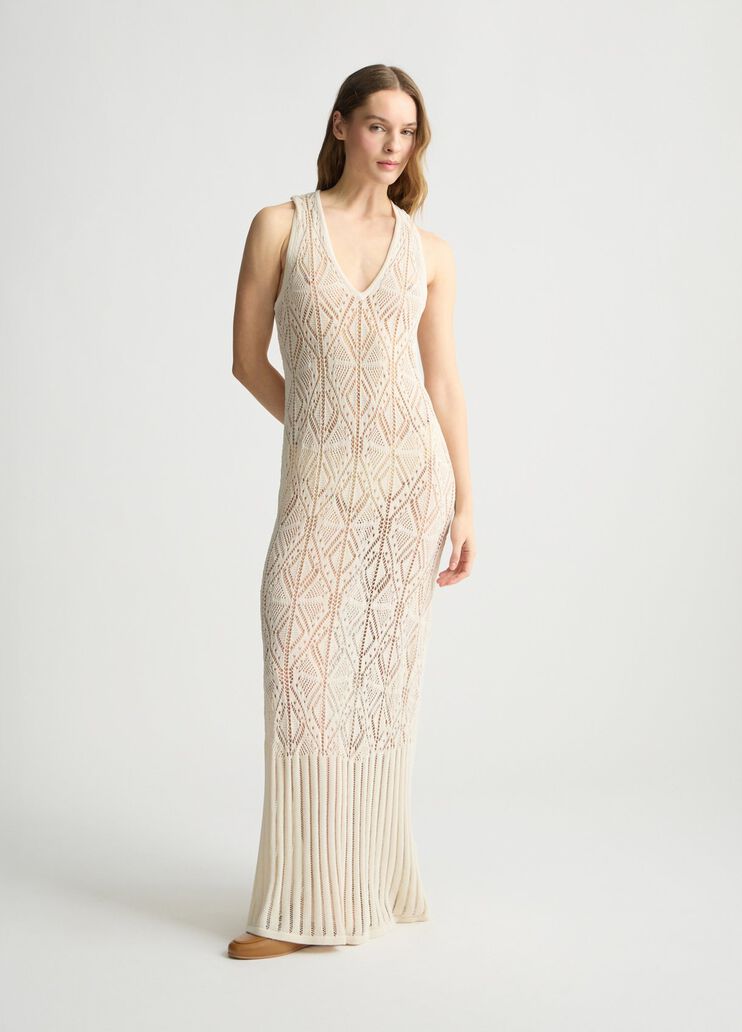 Crochet knit dress light beige Liu Jo - large image number 0 Crochet knit dress light beige Liu Jo - large image number 0