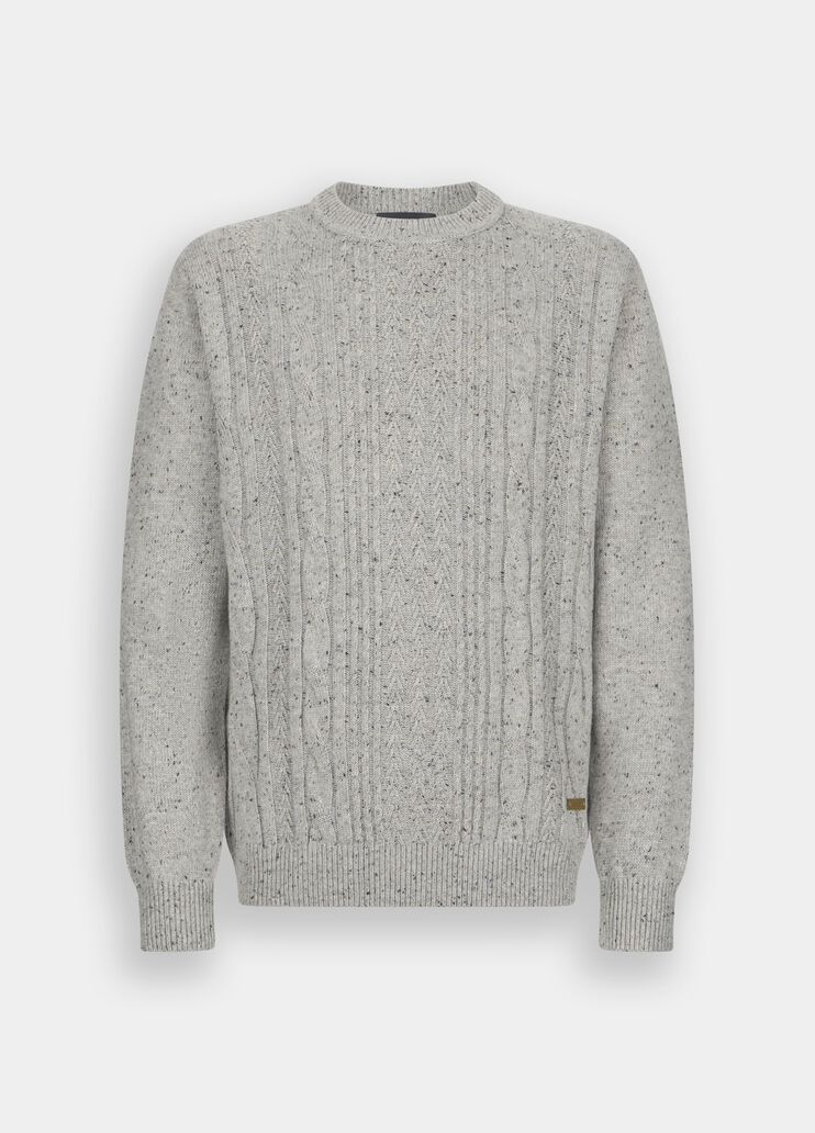 Cable knit wool sweater light grey Liu Jo - large image number 6