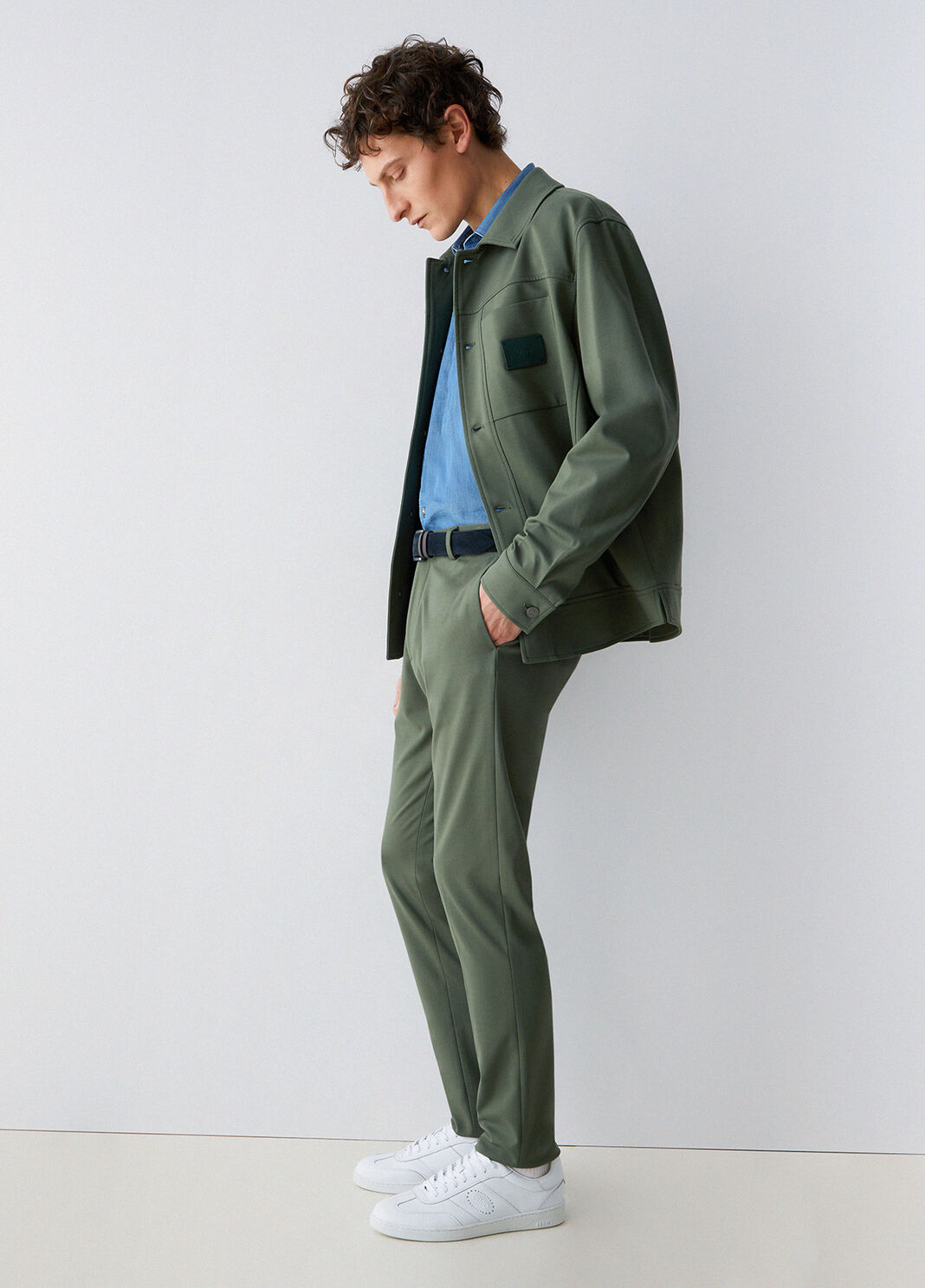 Jersey chinos thyme green Liu Jo - large image number 3