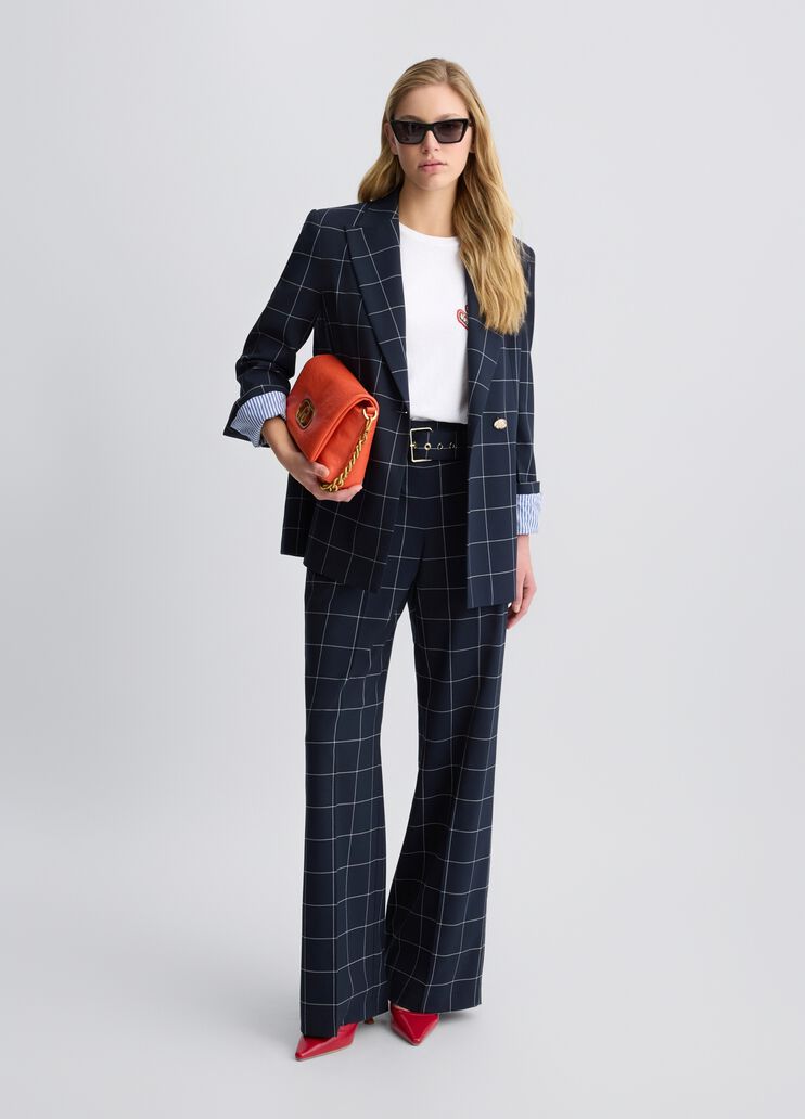 Double-breasted check blazer blue Liu Jo - medium Double-breasted check blazer blue Liu Jo - medium