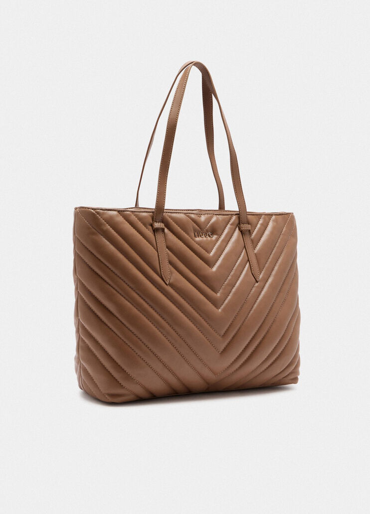 Shopper grand format matelassé marron Liu Jo - large image number 2