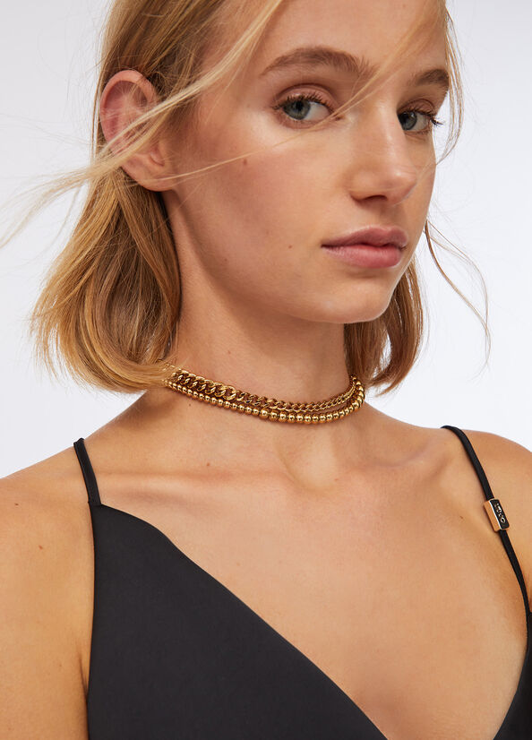 Necklace with metal beads gold Liu Jo - large image number 0