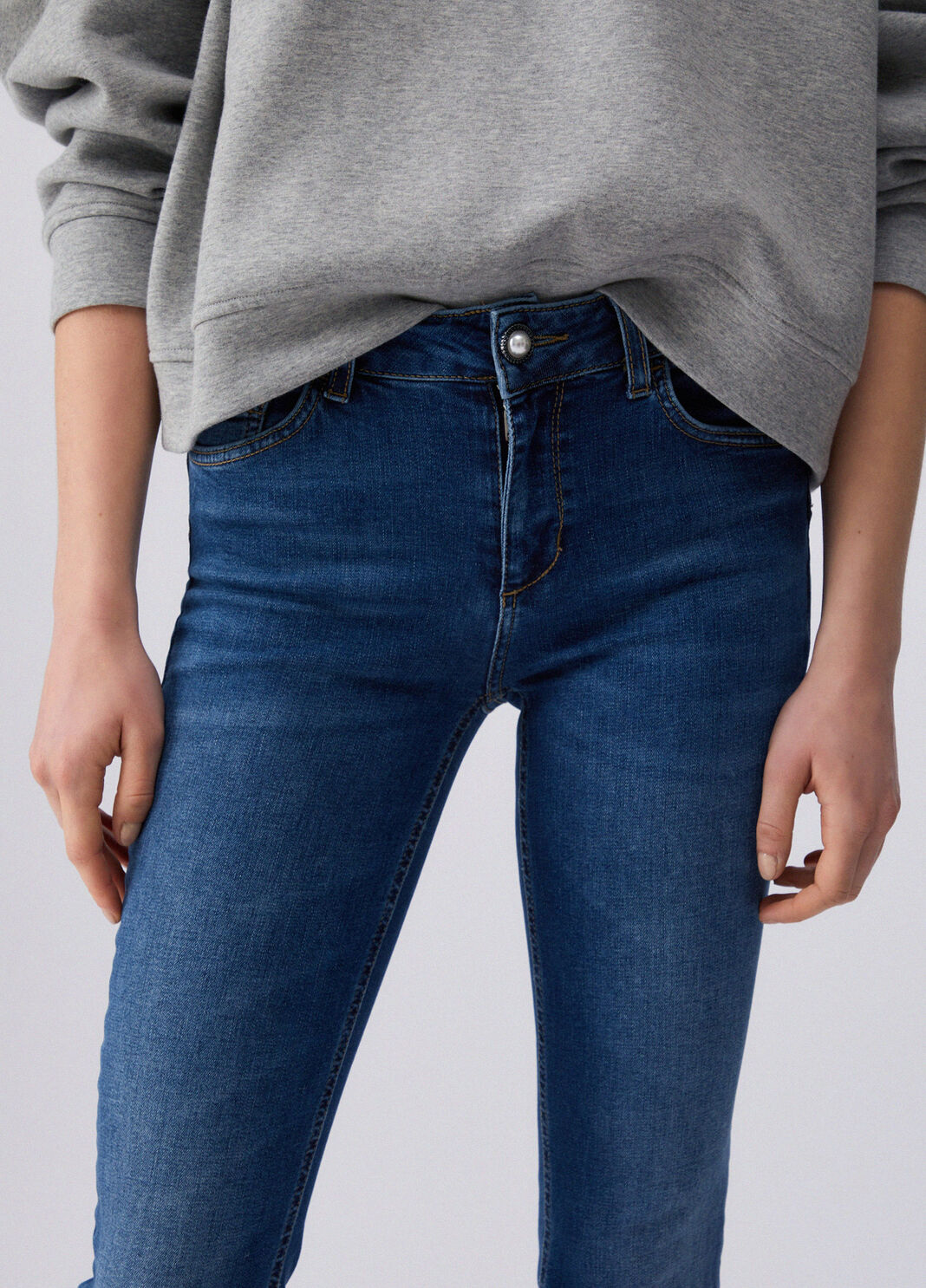  Flare-Jeans mit Elastikeinsatz Dunkles Denimblau Liu Jo - large image number 4