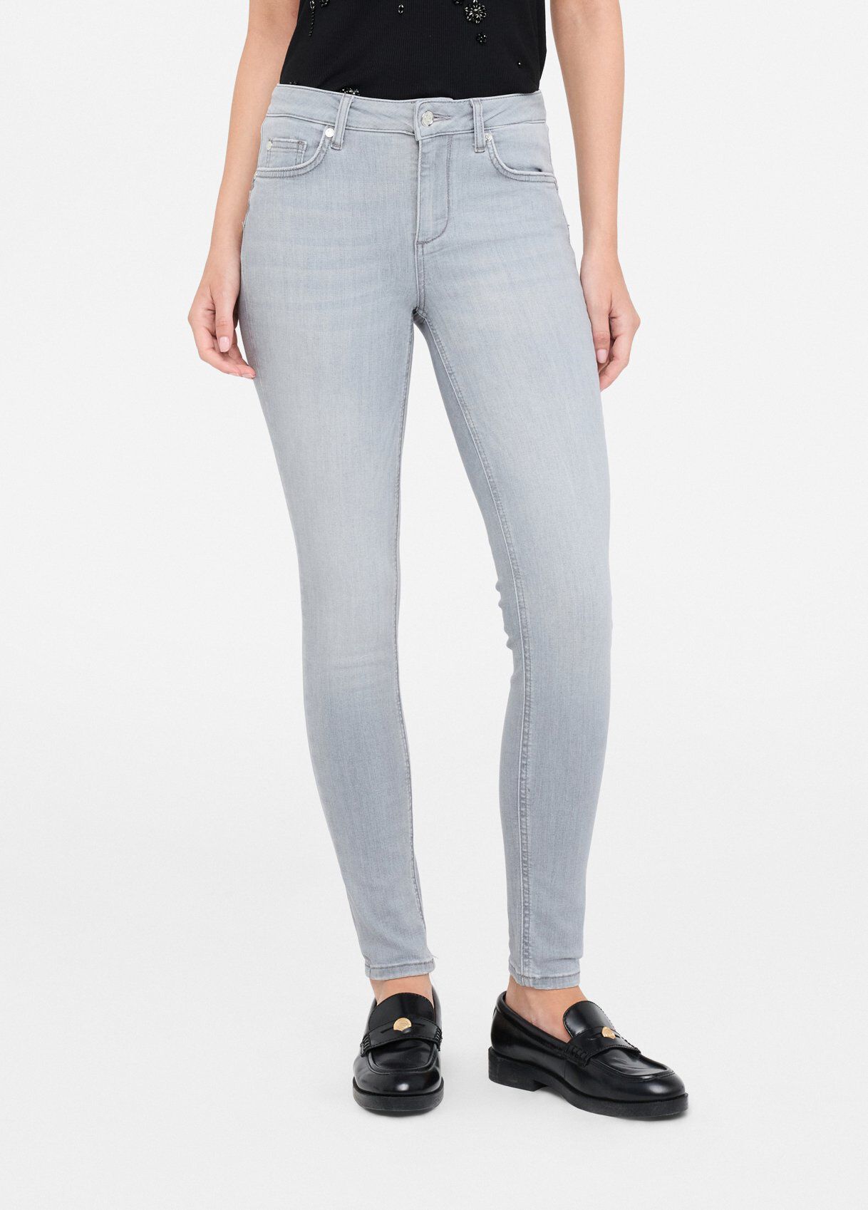 デニム・ジーパン LIU JO Woman Jeans Grey UXX037D4811 88255 High-rise skinny jeans colour grey denim | Liu Jo