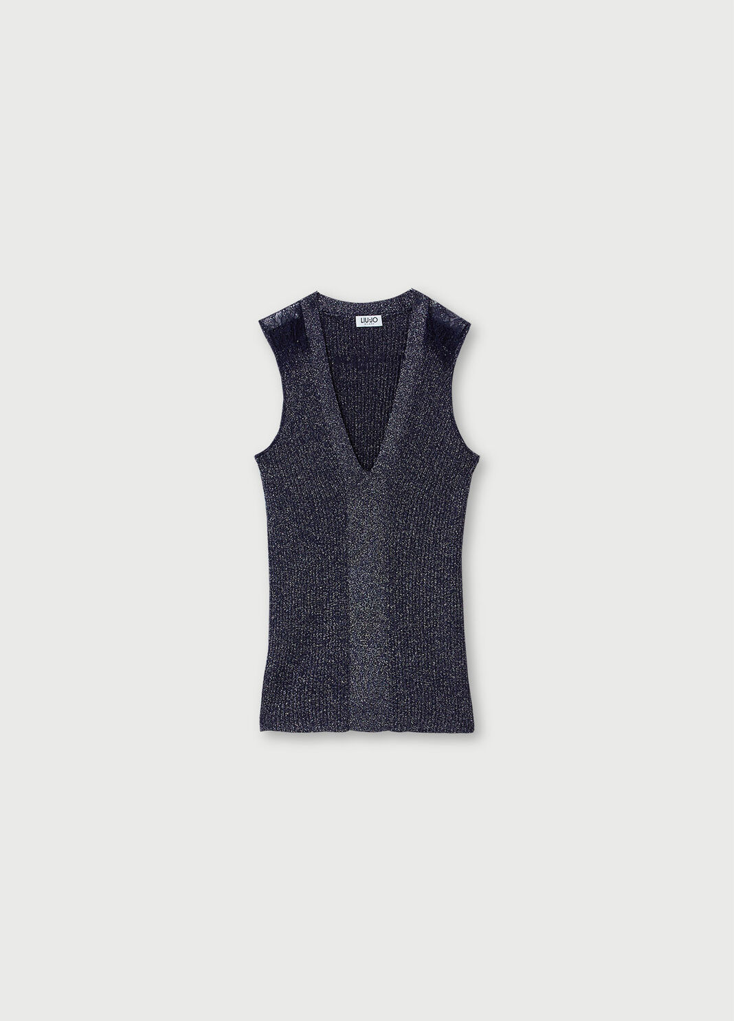 Lurex&reg; top with embroidery Blue Liu Jo - large image number 4