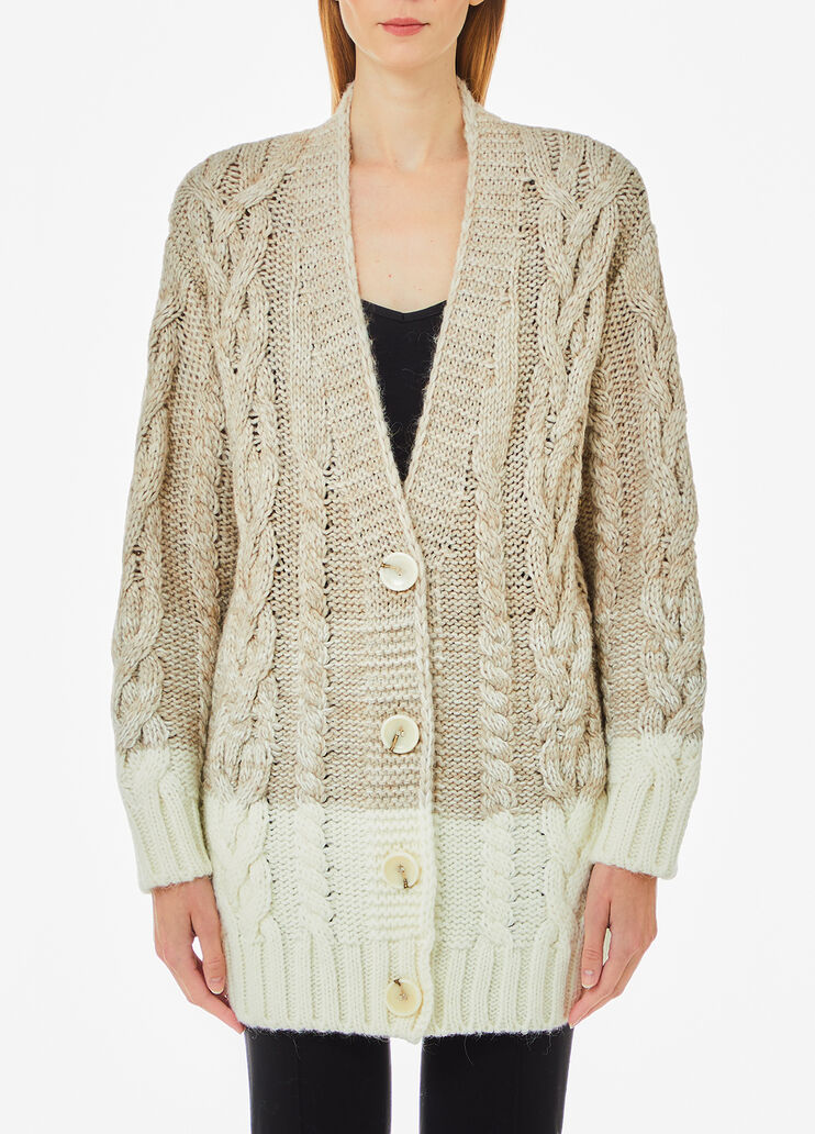 Cardigan en laine et alpaga beige Liu Jo - medium Cardigan en laine et alpaga beige Liu Jo - medium