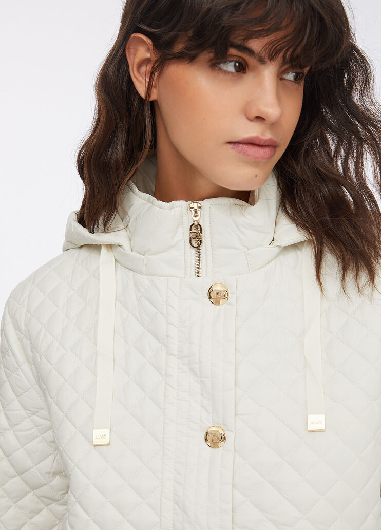 Quilted nylon coat milk white Liu Jo - large image number 2