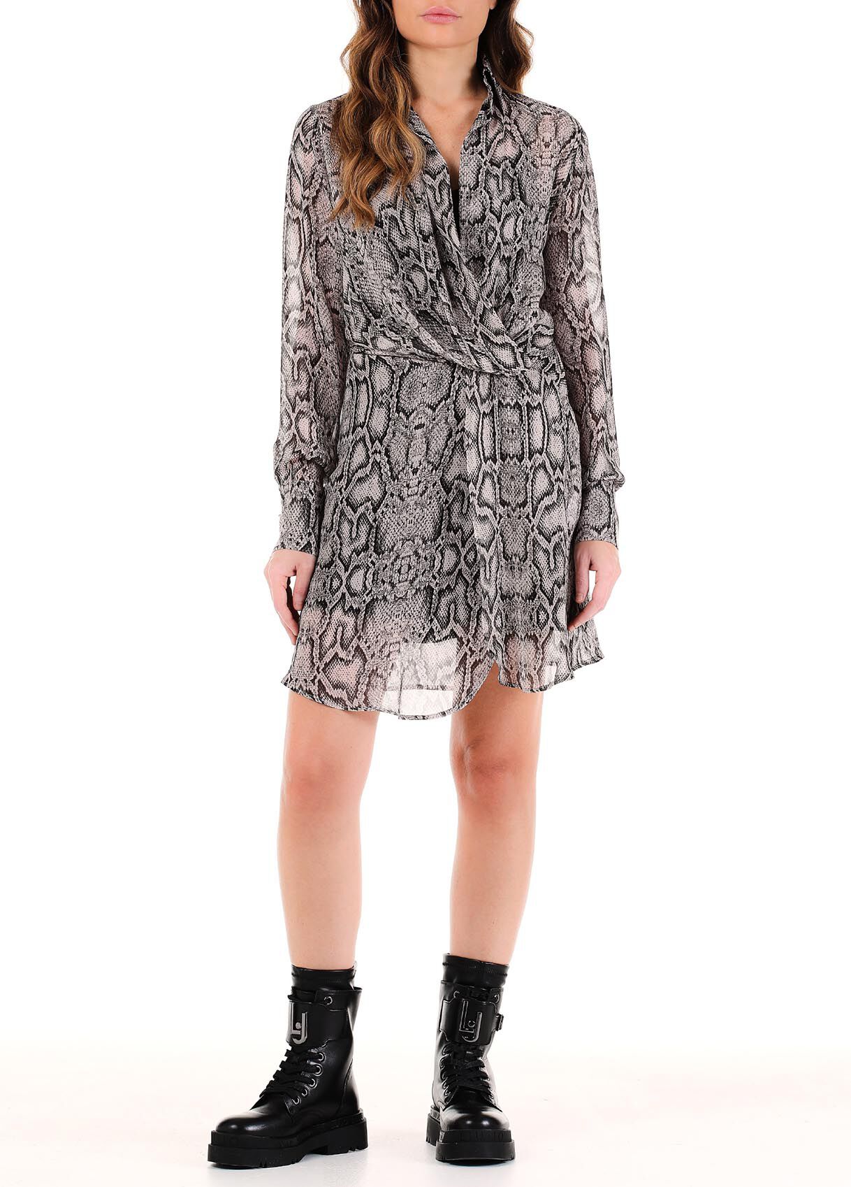 Short dress with python print