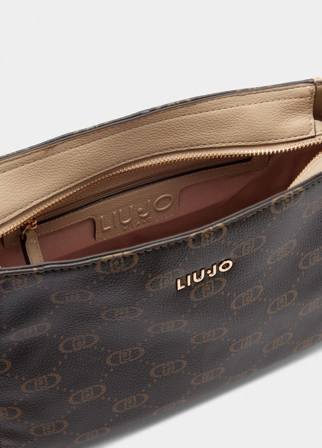 Borsa a spalla media monogram beige Liu Jo - large image number 4